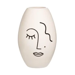 Abstract Face White Large Vase