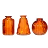 Amber Glass Bud Vases - Set of 3