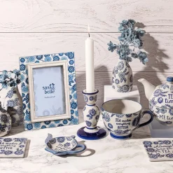 Blue Willow Candlestick Holder