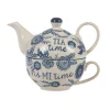 Blue Willow Floral Tea For One