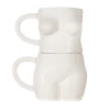 Body Stacking Mugs White - Set of 2