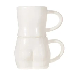 Body Stacking Mugs White - Set of 2