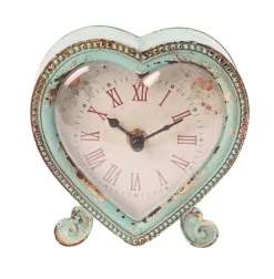 Boudoir Heart Clock Duck Egg