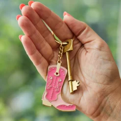 Cowboy Boot Enamel Keyring