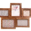 Dark Brown Wood Photo Frame with 5 Apertures
