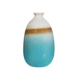 Dip Glazed Ombre Turquoise Vase