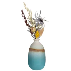 Dip Glazed Ombre Turquoise Vase