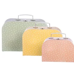 Earth Tones Spotted Suitcase - Set of 3