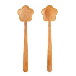 Flower Bamboo Salad Servers