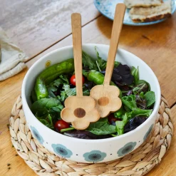 Flower Bamboo Salad Servers