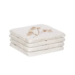 Flower Imprint Coasters - Set of 4