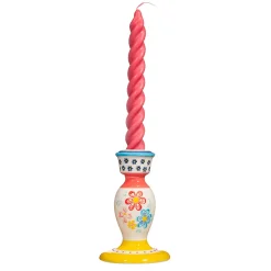 Folk Floral Candlestick Holder