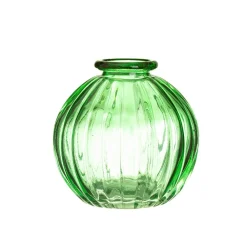Green Glass Bud Vases - Set Of 3