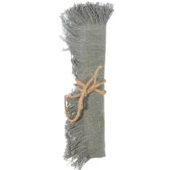 Grey Stonewash Napkins with Fringed Edge - Set of 2