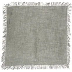 Grey Stonewash Napkins with Fringed Edge - Set of 2