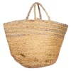 Grey Stripe Jute Storage Basket