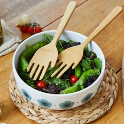 Hands Bamboo Salad Servers