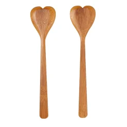 Heart Bamboo Salad Servers