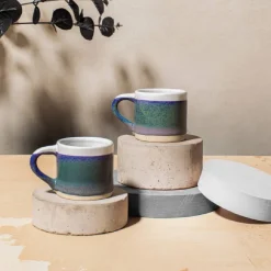 Marlowe Blue Espresso Mugs - Set of 2