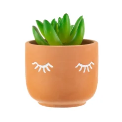 Mini Eyes Shut Terracotta Planter