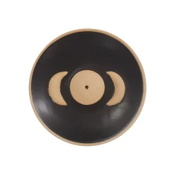 Moon Phases Incense Holder Black