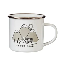 On The Road Enamel White Mug