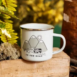 On The Road Enamel White Mug