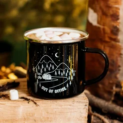 Out Of Office Enamel Black Mug