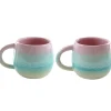 Pastel Ombre Espresso Mugs Pink & Green - Set of 2