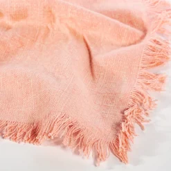 Pink Stonewash Napkins with Fringed Edge - Set of 2