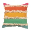 Rainbow Stripe Tufted Cushion Cover