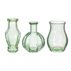 Recycled Glass Vintage Bud Vase Pale Green - Set of 3