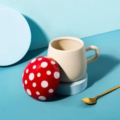 Red Mushroom Mug with Lid