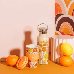 70s Floral Water Bottle