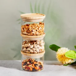 Stacking Glass Storage Jars - Set of 3