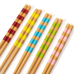 Striped Bamboo Chopsticks - Set of 5