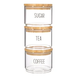 Tea, Coffee, Sugar Stacking Jars - Set of 3