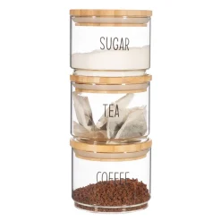 Tea, Coffee, Sugar Stacking Jars - Set of 3