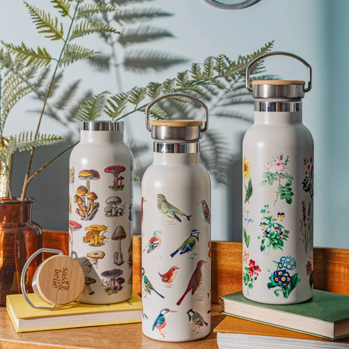 Vintage Birds Metal Water Bottle