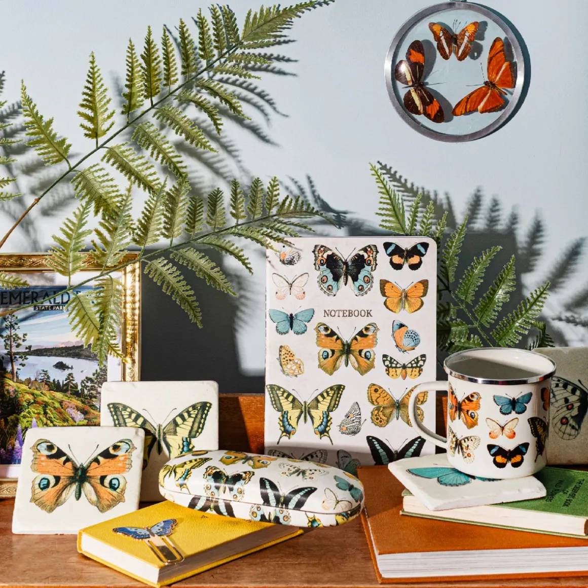 Vintage Butterflies Enamel Mug