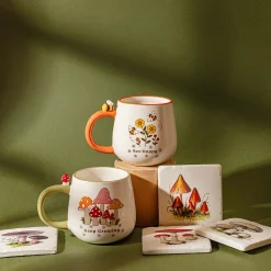 Vintage Mushroom Coasters - Set of 4