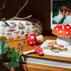 Vintage Mushroom Enamel Keyring