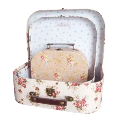 Vintage Rose Suitcases - Set of 3