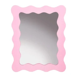Wiggle Border Mirror Pink