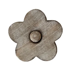 Wooden Brown Flower Coasters - Set of 4