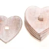 Wooden Brown Heart Coasters - Set of 6
